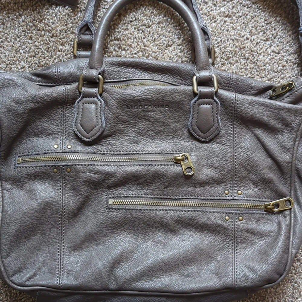 Liebskind Berlin Double Esther Gray Leather Satchel Bag